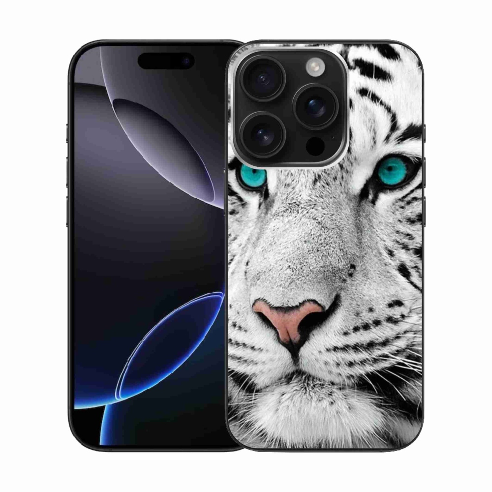 Zselés borítás mmCase iPhone 16 Pro készülékhez - fehér tigris