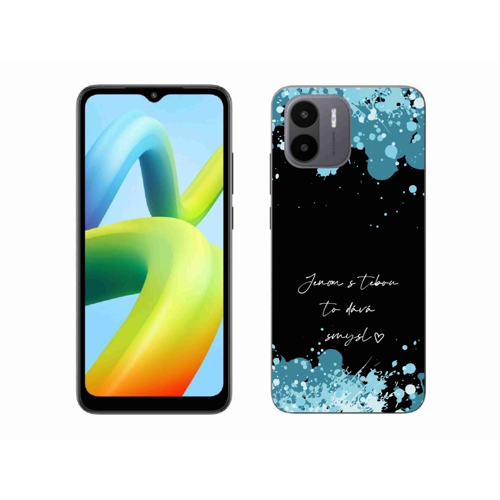 Gél borító mmCase a Xiaomi Redmi A1-hez - szerelmes szöveg fekete háttérrel