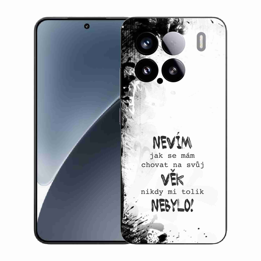 Gél borító mmCase a Xiaomi 15-öshöz - vicces szöveg 14 fehér háttérrel