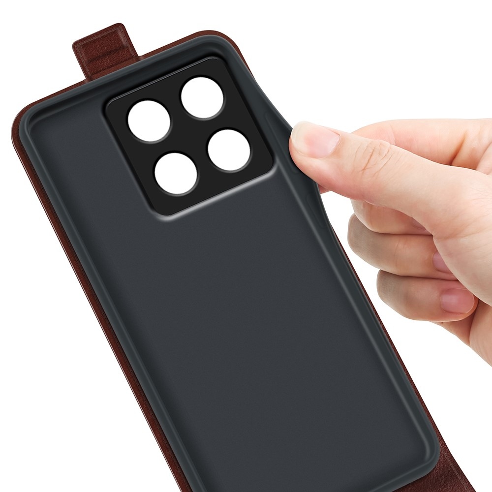 Függőleges könyvtáska Xiaomi 14T Pro-hoz - barna