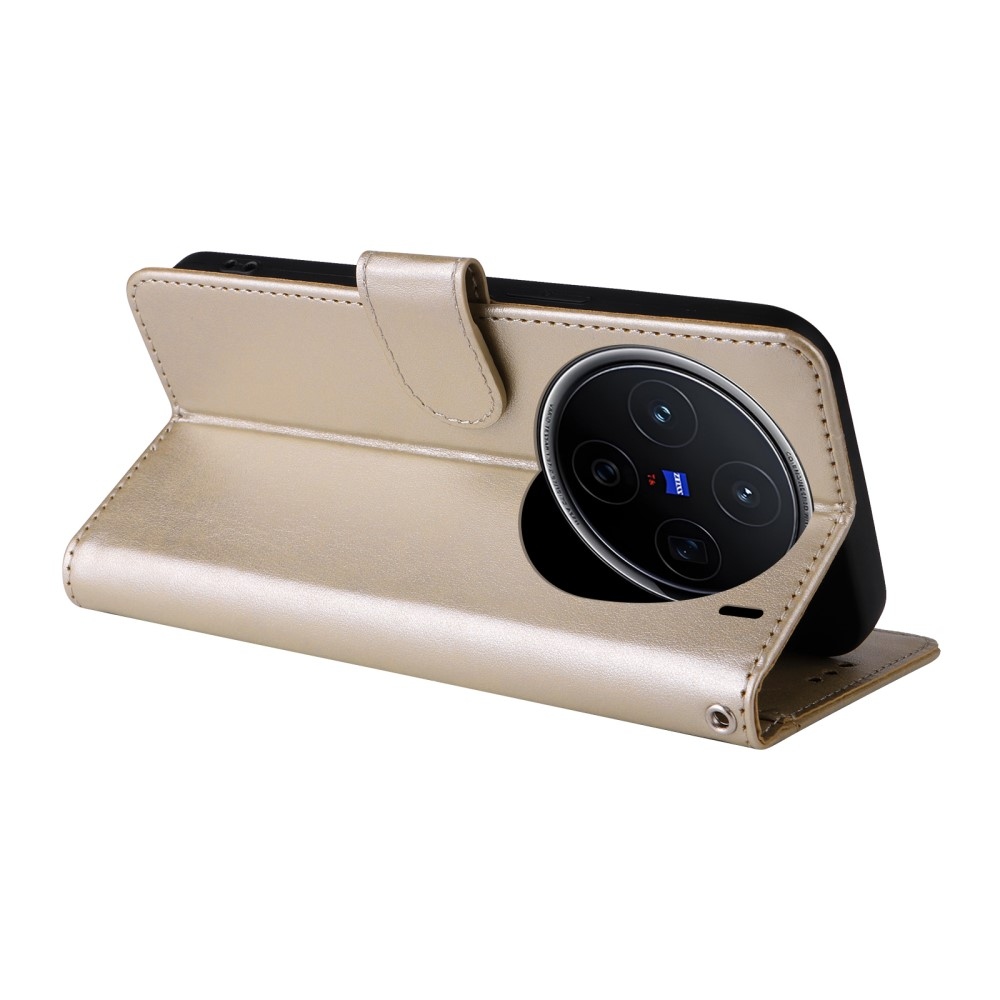 Virágos könyv tok a Vivo X200 5G-hez - arany színű