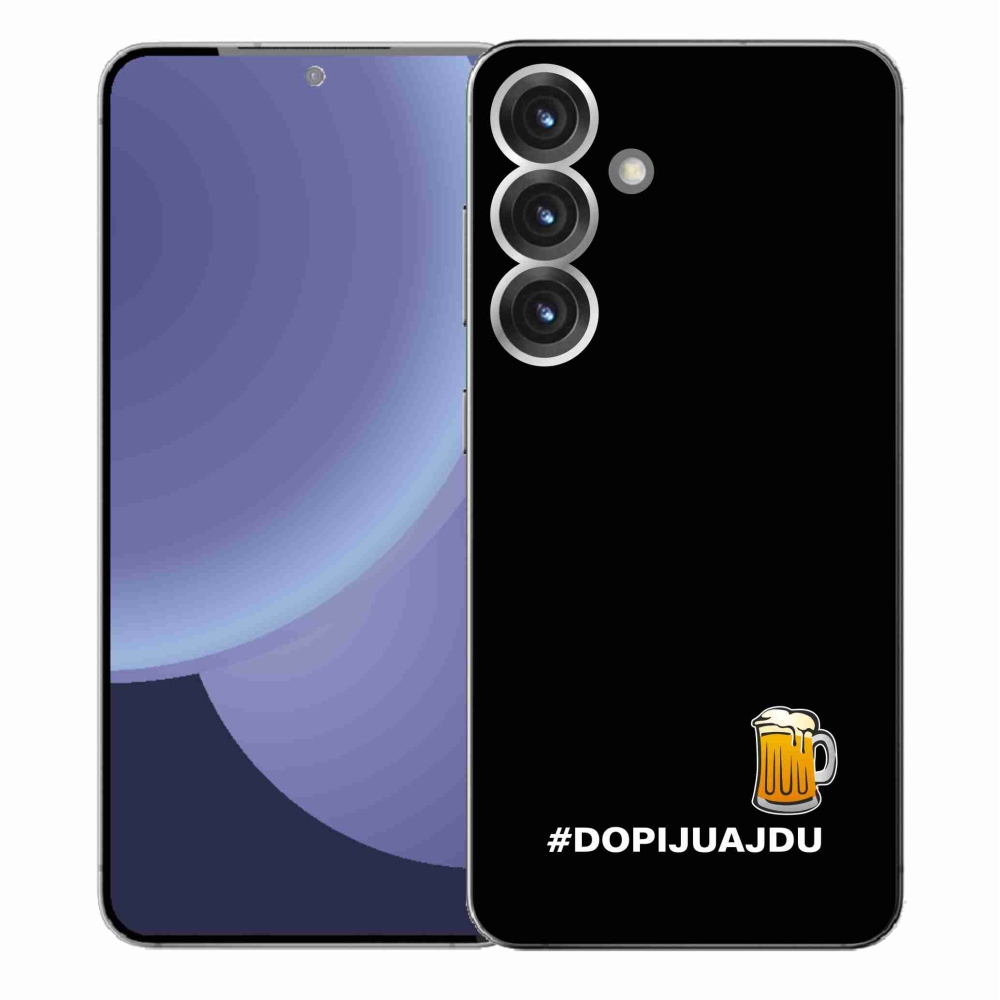 Gél borítás mmCase Samsung Galaxy S25+ - sör motívum 1 fekete háttérrel
