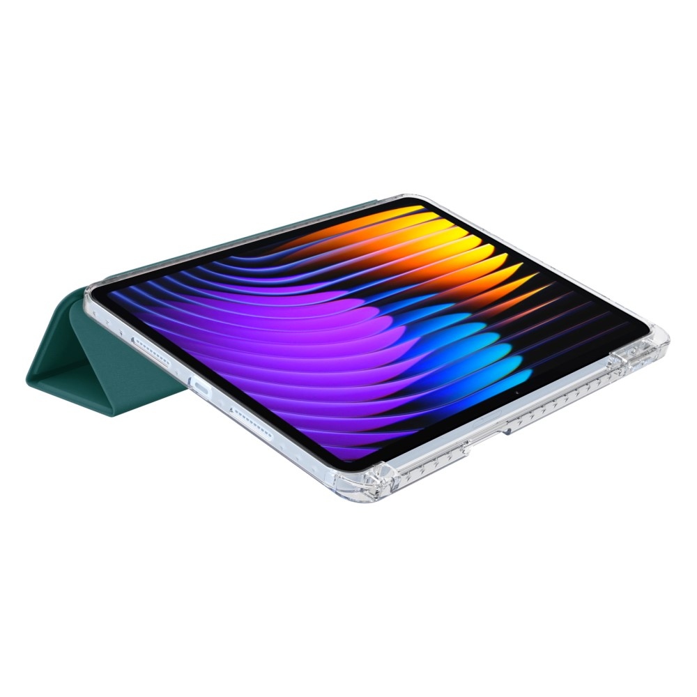 Origami intelligens pozicionáló tok Xiaomi Pad 7/7 Pro táblagéphez - sötétzöld