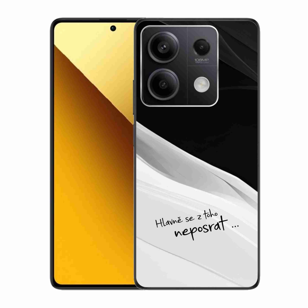 Gél borító mmCase a Xiaomi Redmi Note 13 5G számára - vicces szöveg 13 fehér és fekete háttérrel