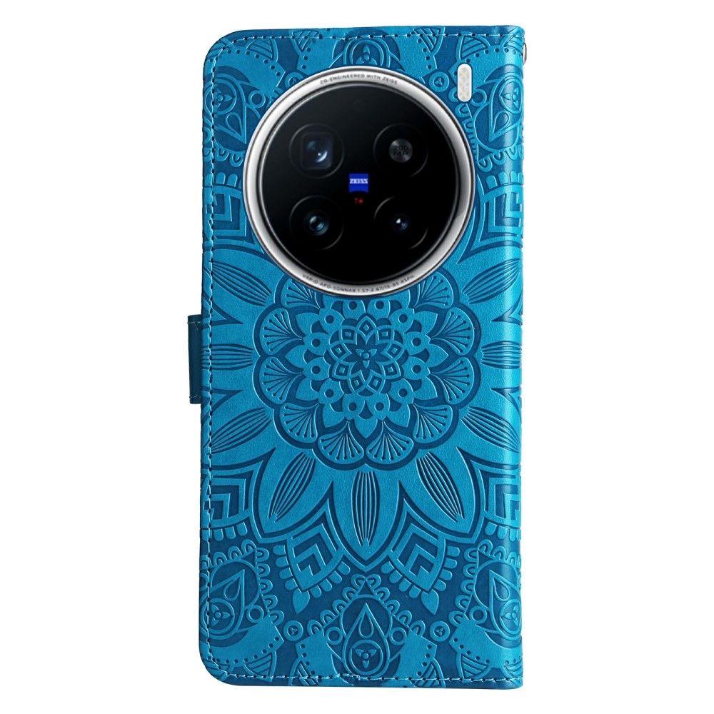 Napraforgó könyv tok a Vivo X200 Pro 5G készülékhez - kék