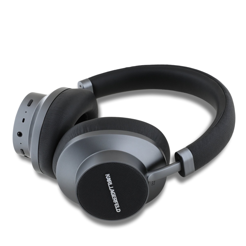 Karl Lagerfeld Saffiano fém logós ANC/ENC vezeték nélküli fejhallgató fekete