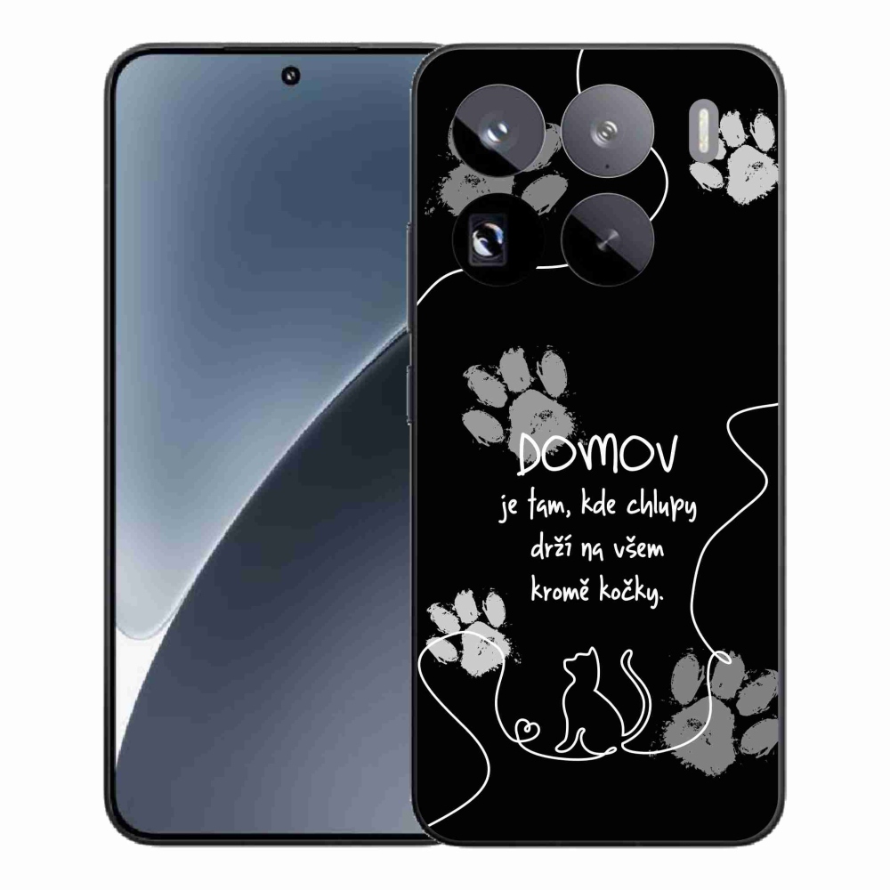 Gél borítás mmCase a Xiaomi 15 Pro-hoz - macska motívum fekete háttérrel