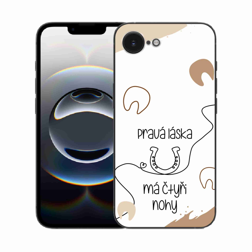 Gél borítás mmCase iPhone 16e készülékhez - ló motívum fehér háttér