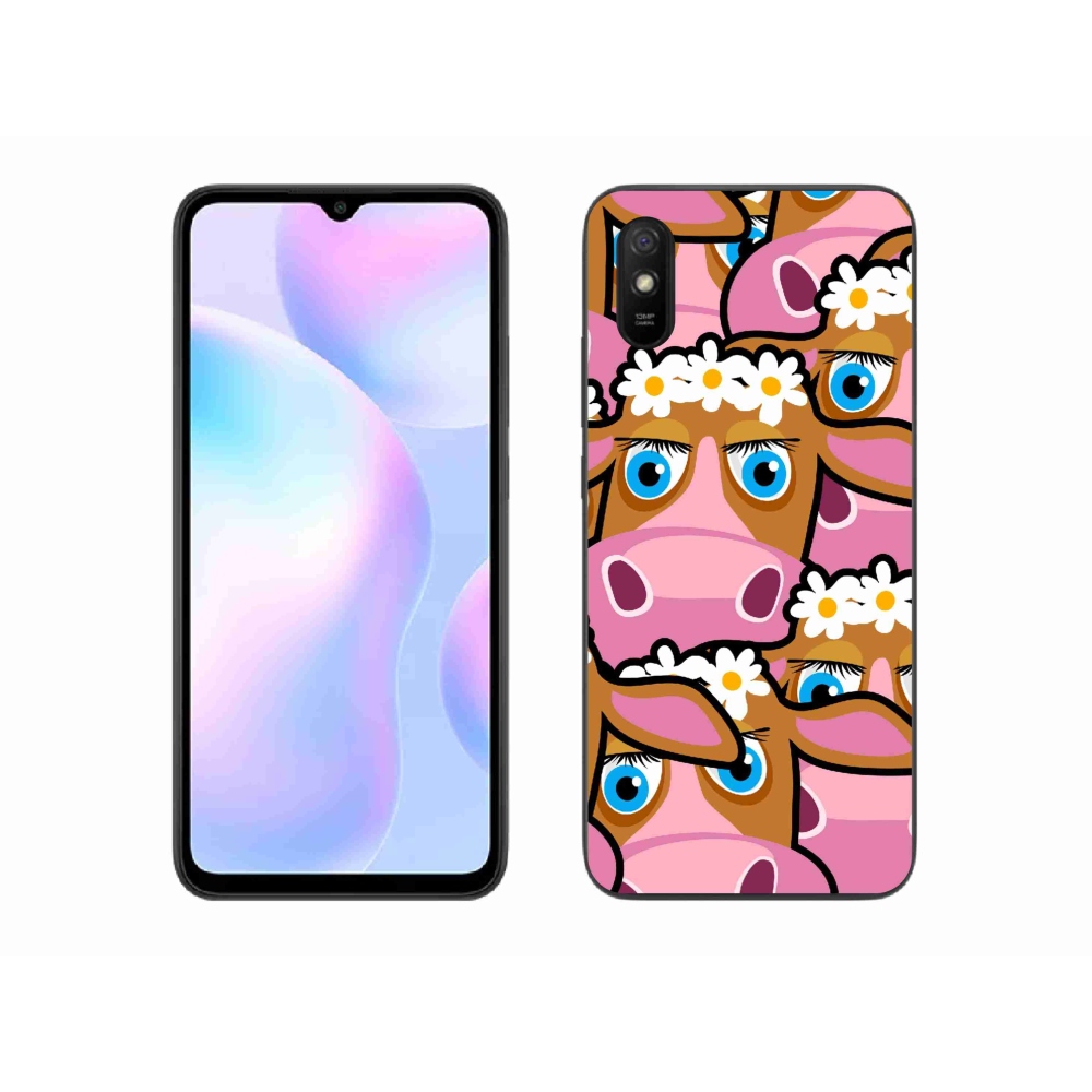 Gél borítás mmCase a Xiaomi Redmi 9A számára - rajzfilm tehenek