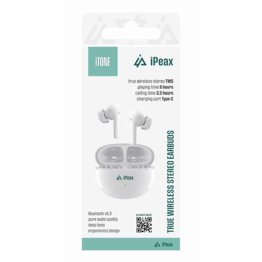 iPEAX TWS iTone fejhallgató - fehér