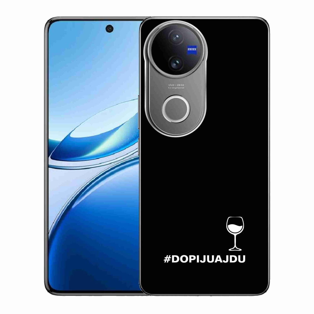 Gél borító mmCase a Vivo V50 5G készülékhez - bor motívum fekete alapon