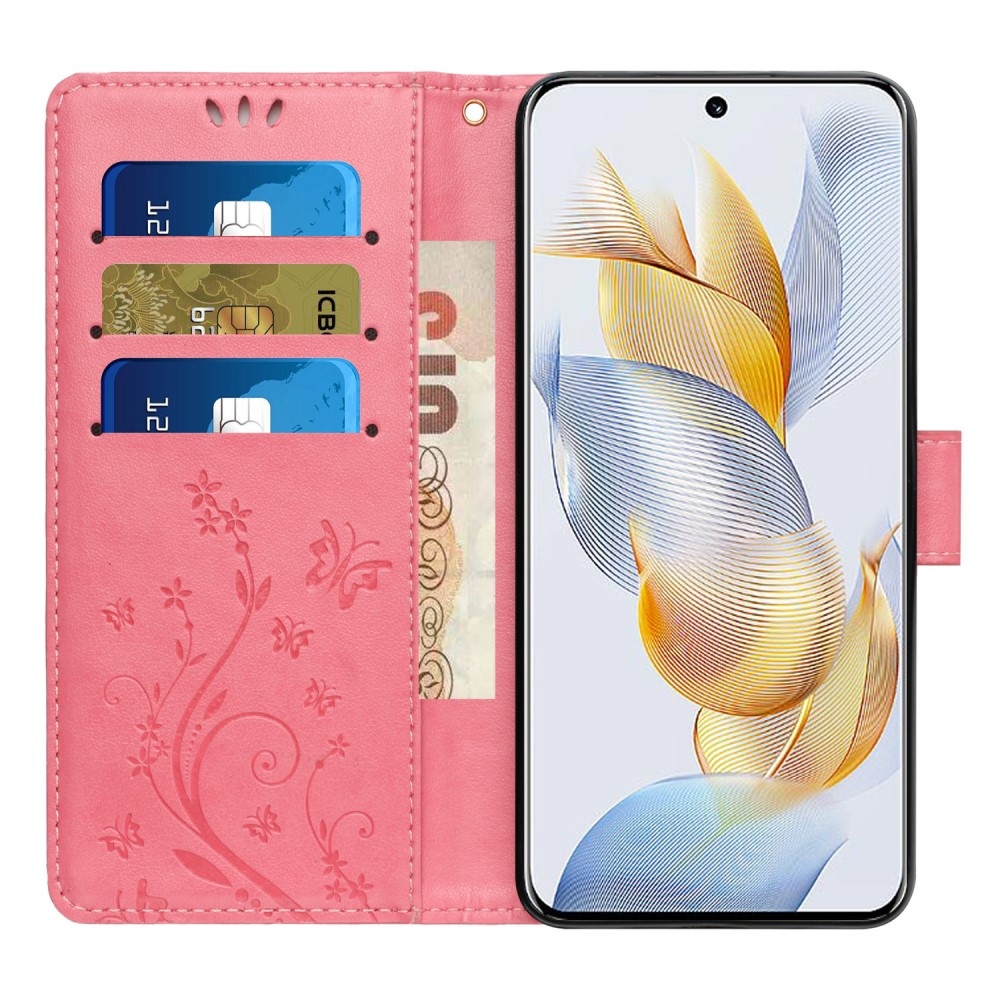 Virágok könyvtáska Honor 90 - rózsaszín