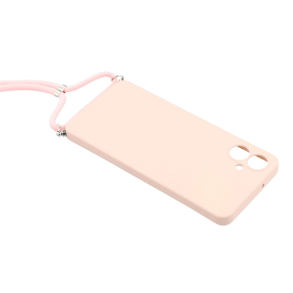 Bélelt zselés tok húzózsinórral Samsung Galaxy A07 4G - rózsaszínű