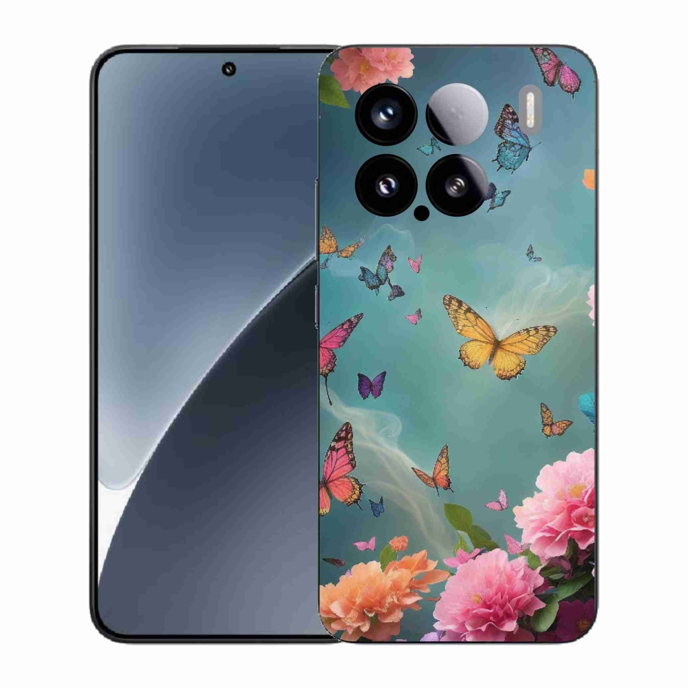 Gél borító mmCase a Xiaomi 15-hez - színes virágok és pillangók