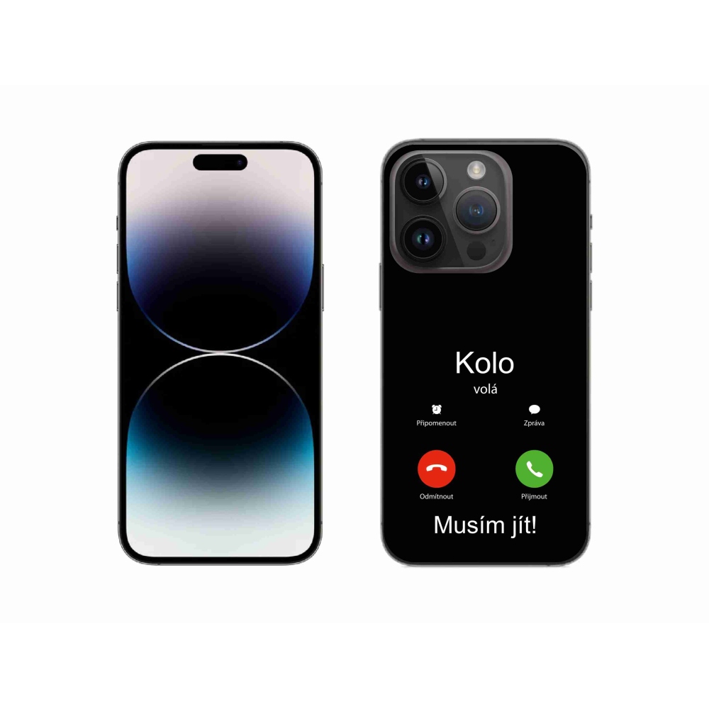 Zselés borítás mmCase iPhone 14 Pro 6.1 készülékhez - kerek hívások fekete háttérrel