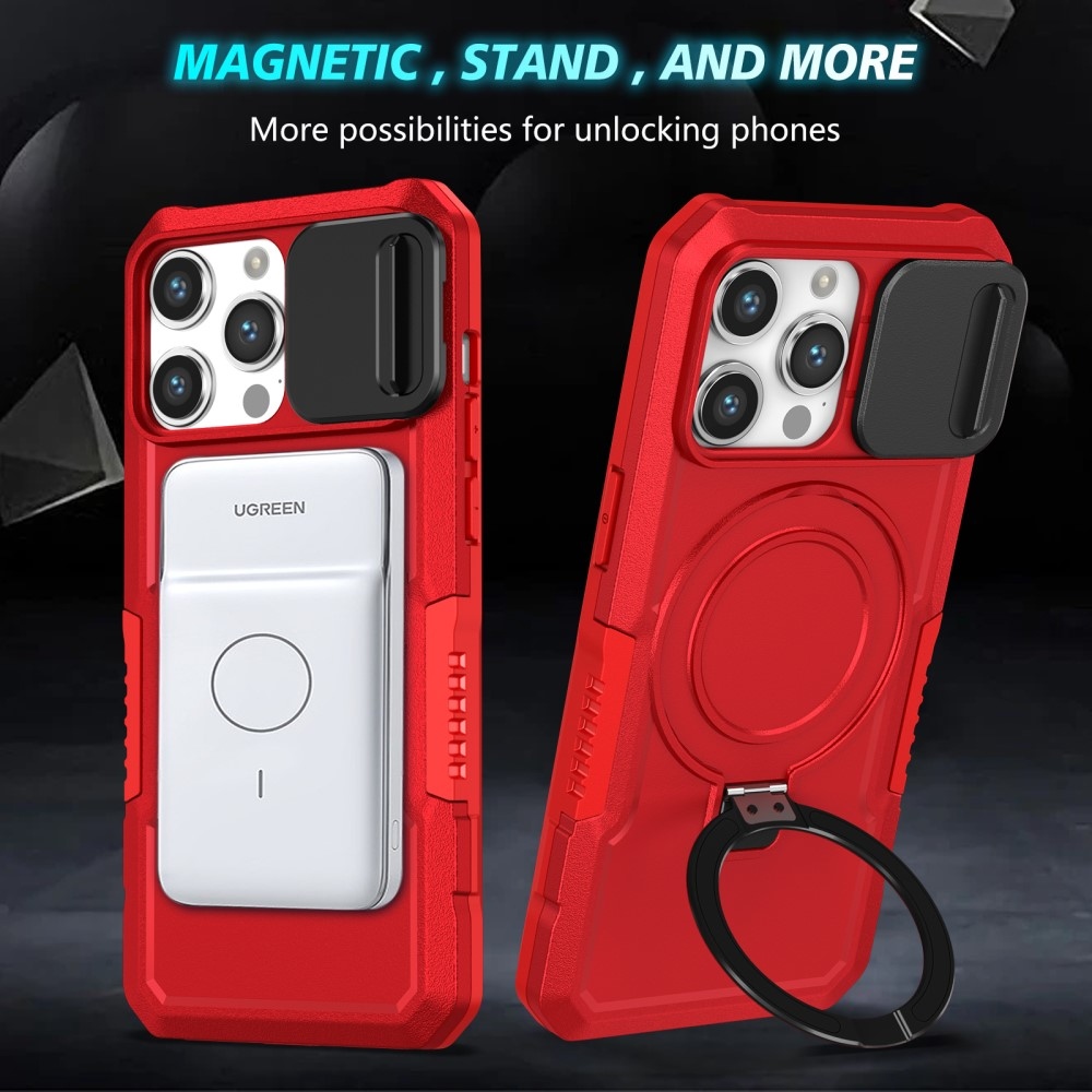 Katonai tartós védőburkolat MagSafe-vel iPhone 14 Pro Max készülékhez - piros