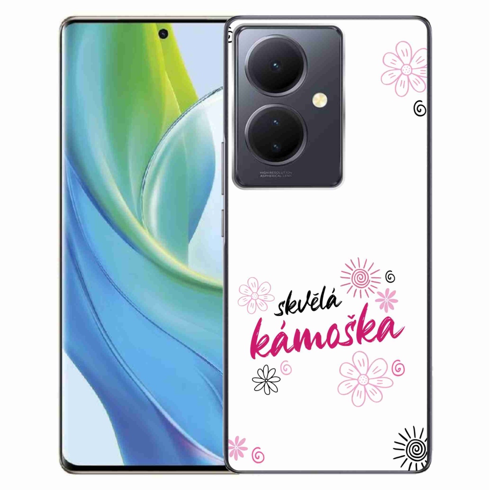 Gél borító mmCase a Vivo V29 Lite 5G-n - nagyszerű haver fehér háttérrel