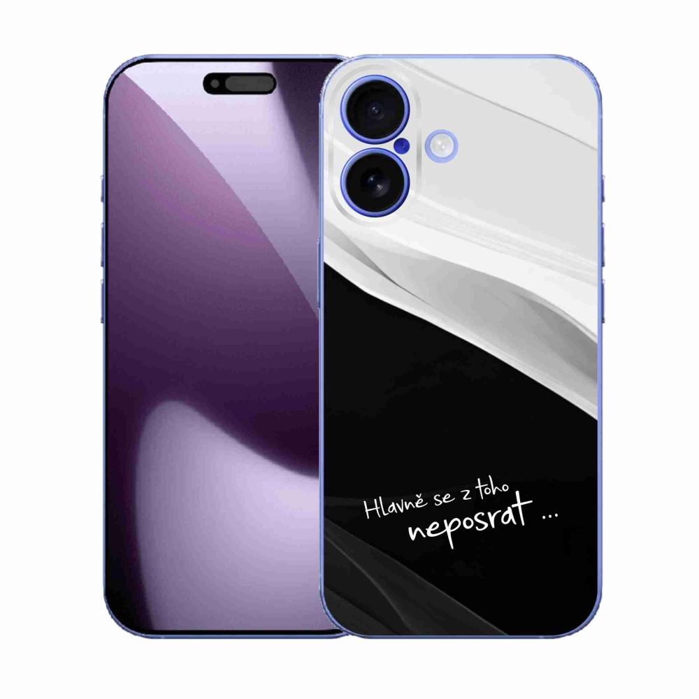 Gél borító mmCase iPhone 17 készülékhez - vicces szöveg 13 fekete-fehér háttérrel