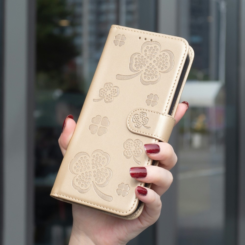 Clover könyv tok Honor X8c-hez - arany színű