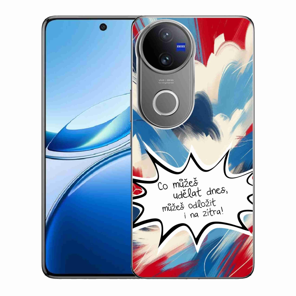 Gél borító mmCase a Vivo V50 5G készülékhez - vicces szöveg 9 fehér háttér