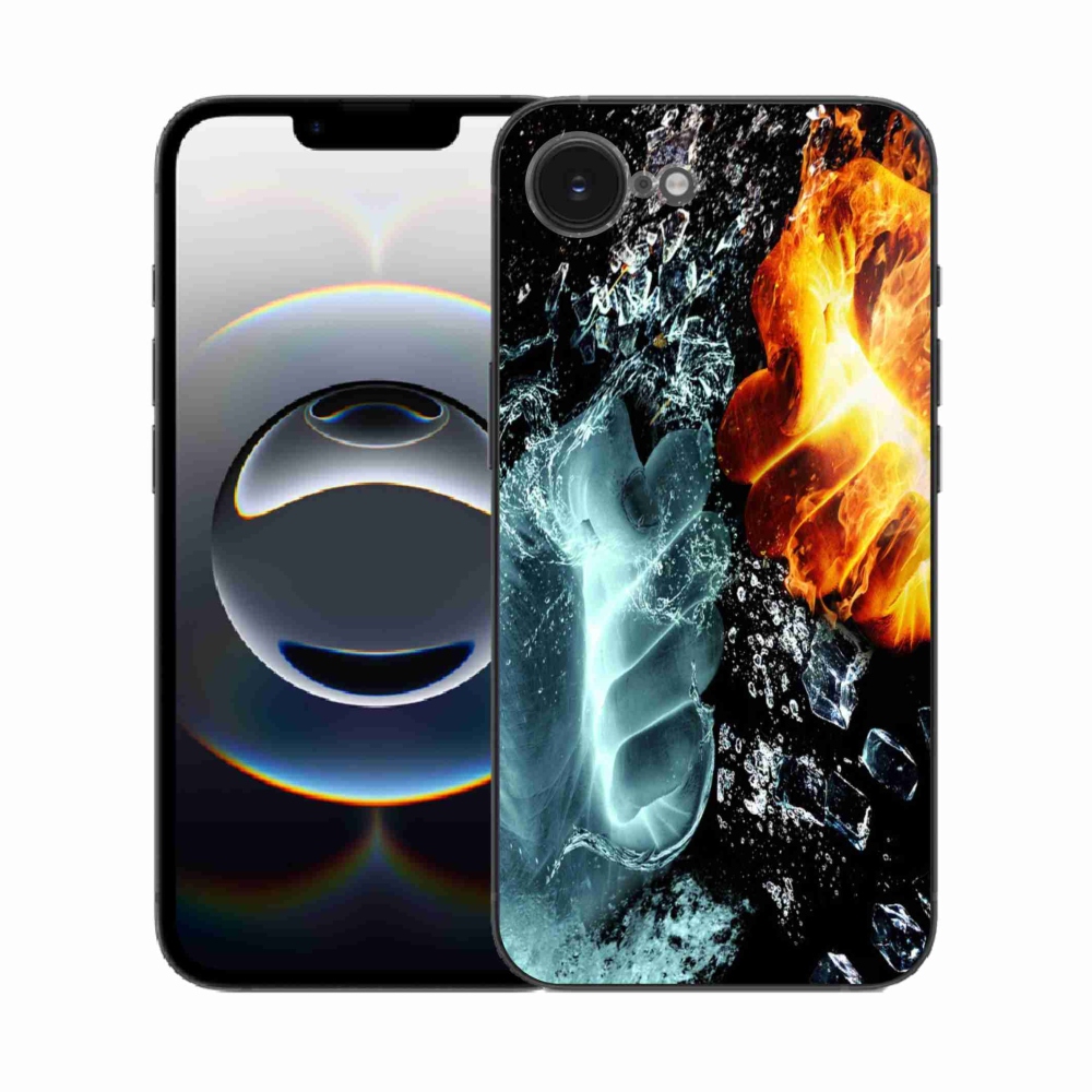Zselés borítás mmCase iPhone 16e készülékhez - víz és tűz