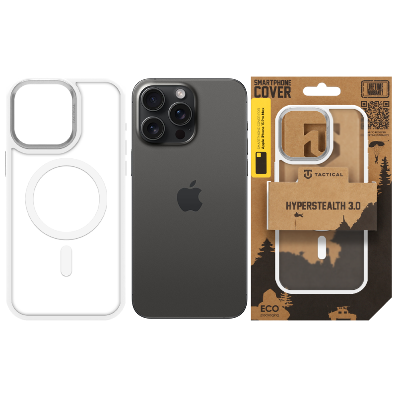 Tactical MagForce Hyperstealth 3.0 tok az Apple iPhone 15 Pro Max-hoz, hófehér