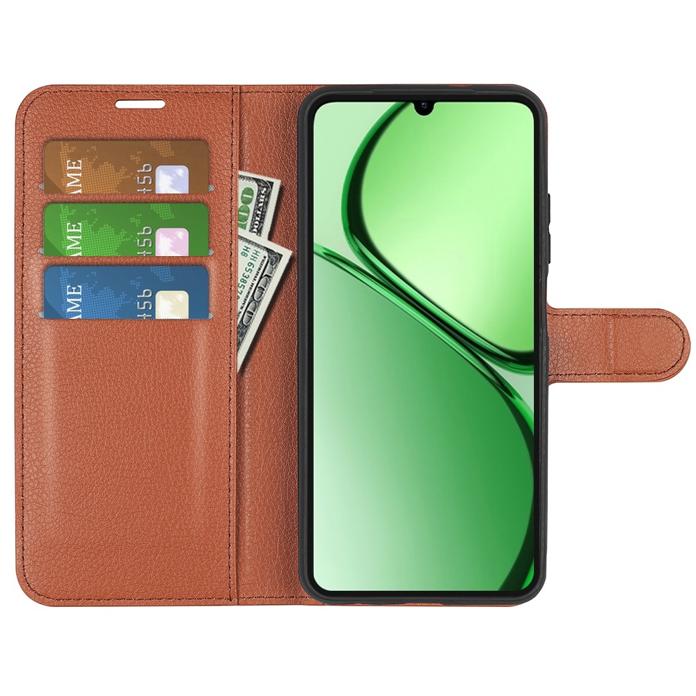 Litchi könyvtáska Realme C61/C63 készülékhez - barna