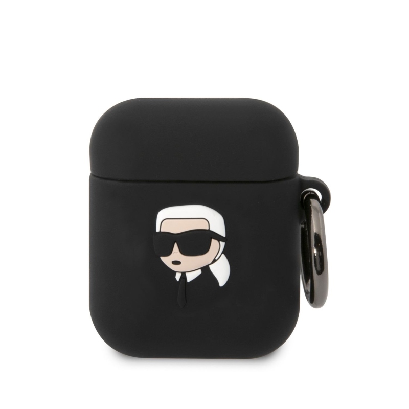Karl Lagerfeld 3D Logo NFT Karl Head szilikon tok Airpods 1/2 Fekete