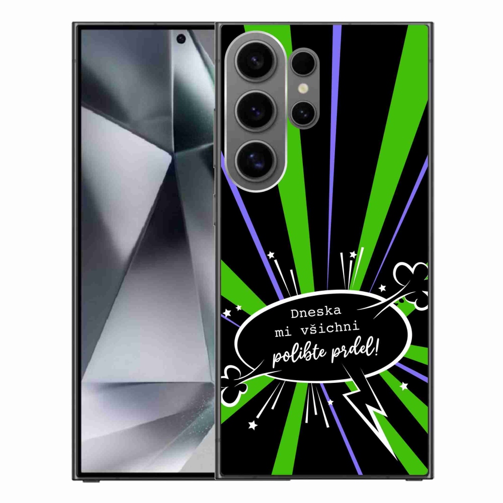 Gél borító mmCase Samsung Galaxy S24 Ultra készülékhez - vicces szöveg 15 fekete háttér