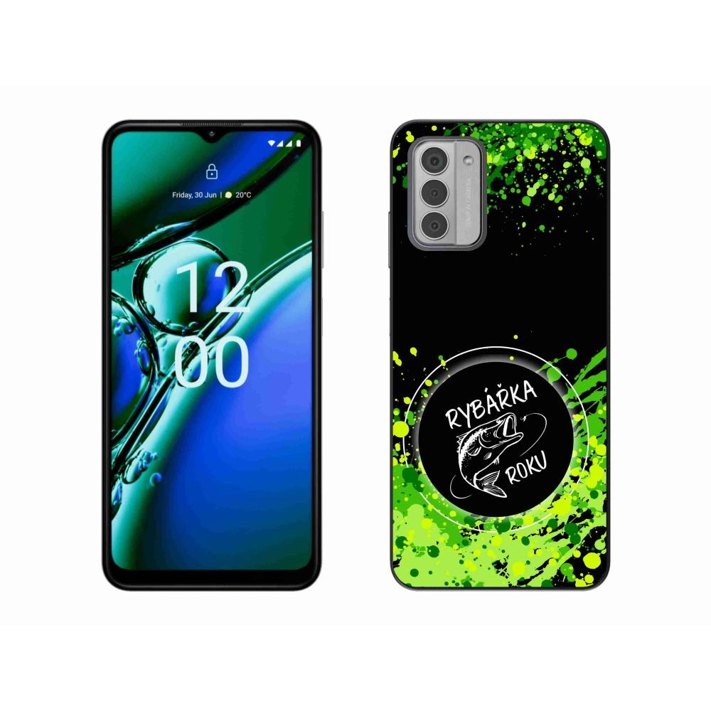 Zselés borító mmCase a Nokia G42 készülékhez - Az év horgásza fekete háttérrel