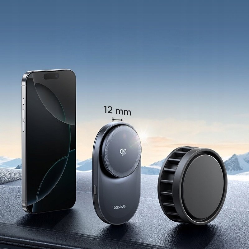 Baseus PrimeTrip VC2 Pro hűtő mágneses autós tartó vezeték nélküli töltéssel 25W Cosmic Black