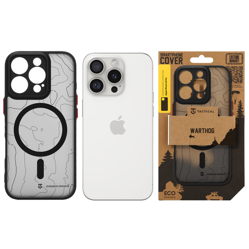 Tactical MagForce Warthog tok az Apple iPhone 16 Pro-hoz, Asphalt színben