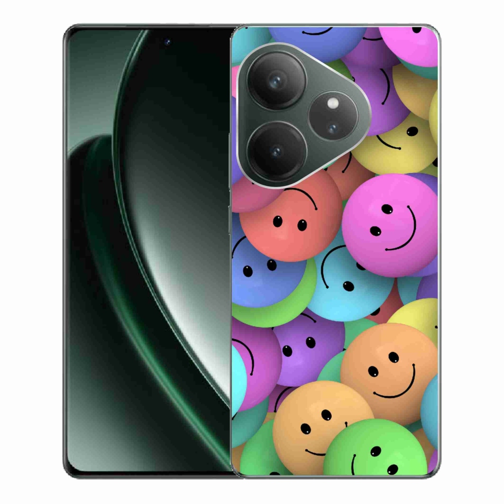 Gél borítás mmCase a Realme GT 6 5G/GT 6T 5G számára - színes smiley-kkal