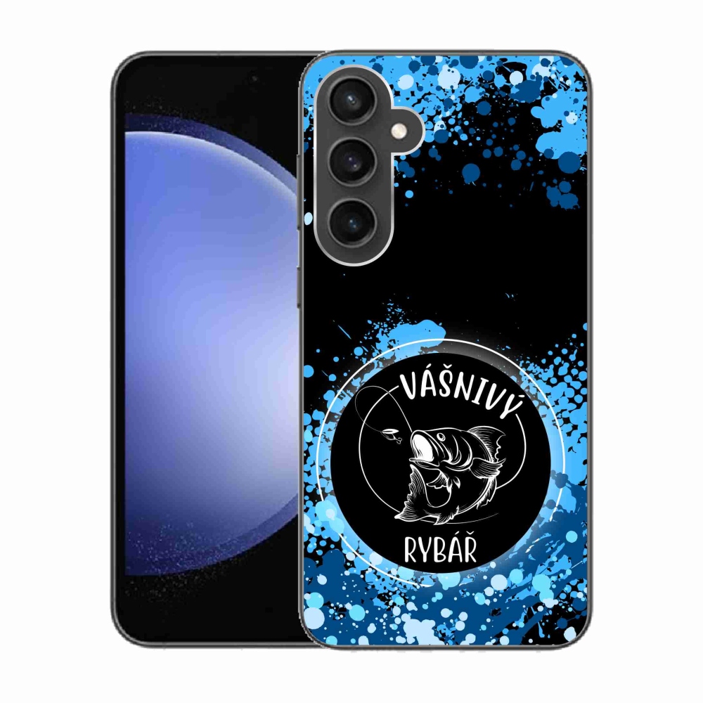 Gél borítás mmCase Samsung Galaxy S23 FE - szenvedélyes halász fekete háttérrel