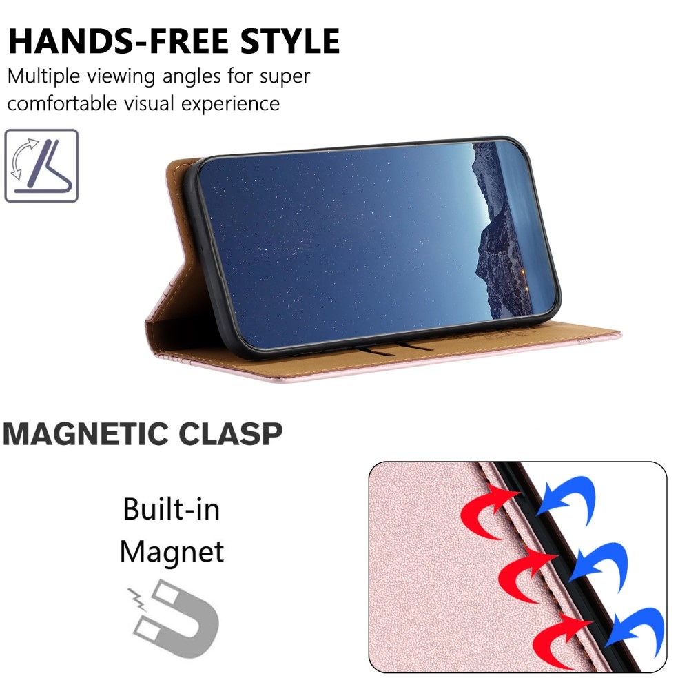 L-alakú könyvtáska Honor 400 Lite-hoz - rózsaarany