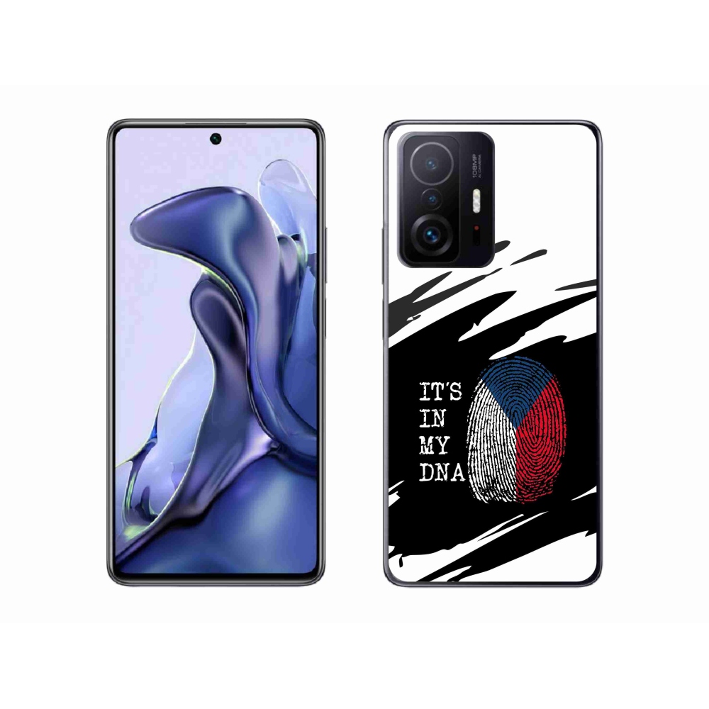 Gél borító mmCase a Xiaomi 11T Pro - zászló ujjlenyomat fekete és fehér háttérrel