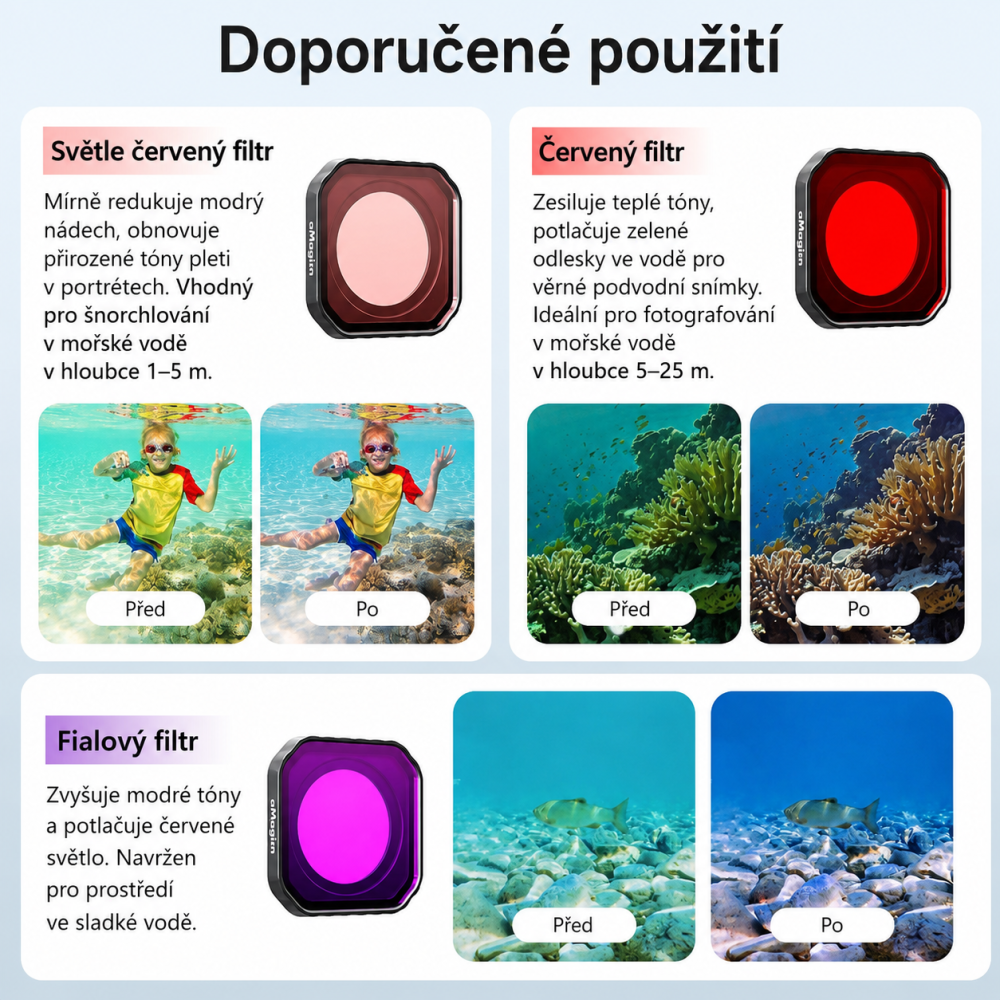 AMAGISN világospiros búvárszűrő Insta360 Ace Pro 2 kamerához
