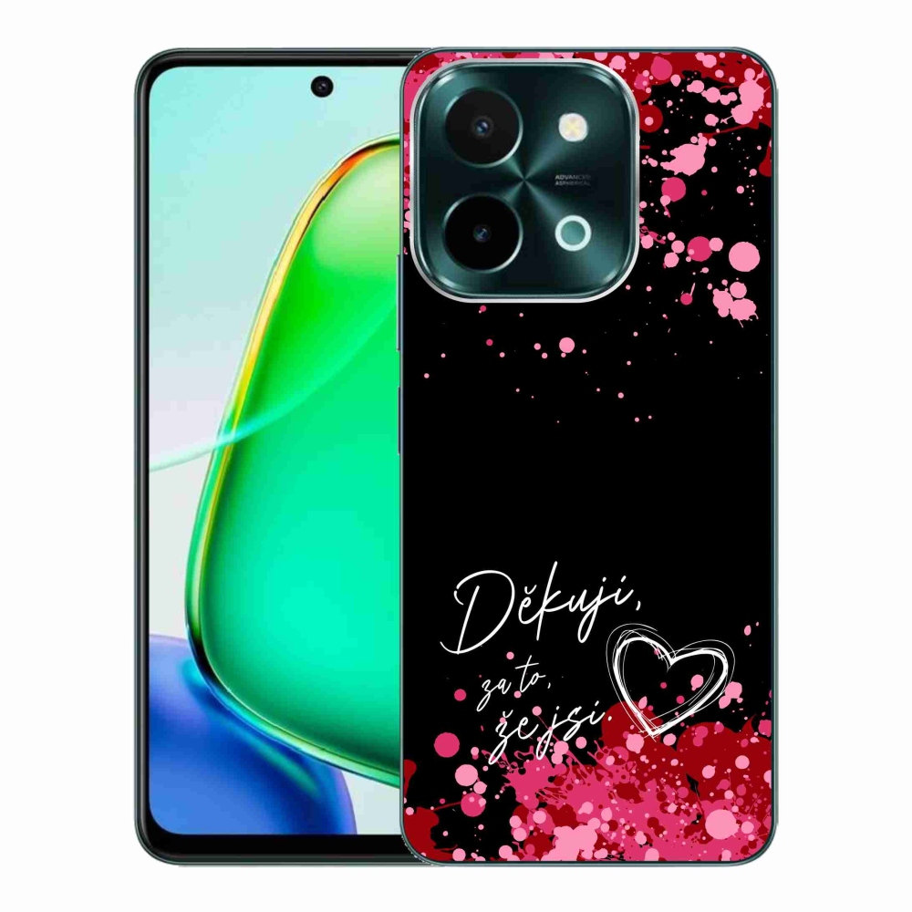 Gél borító mmCase a Vivo Y28-on - szerelmes szöveg 2 fekete háttérrel