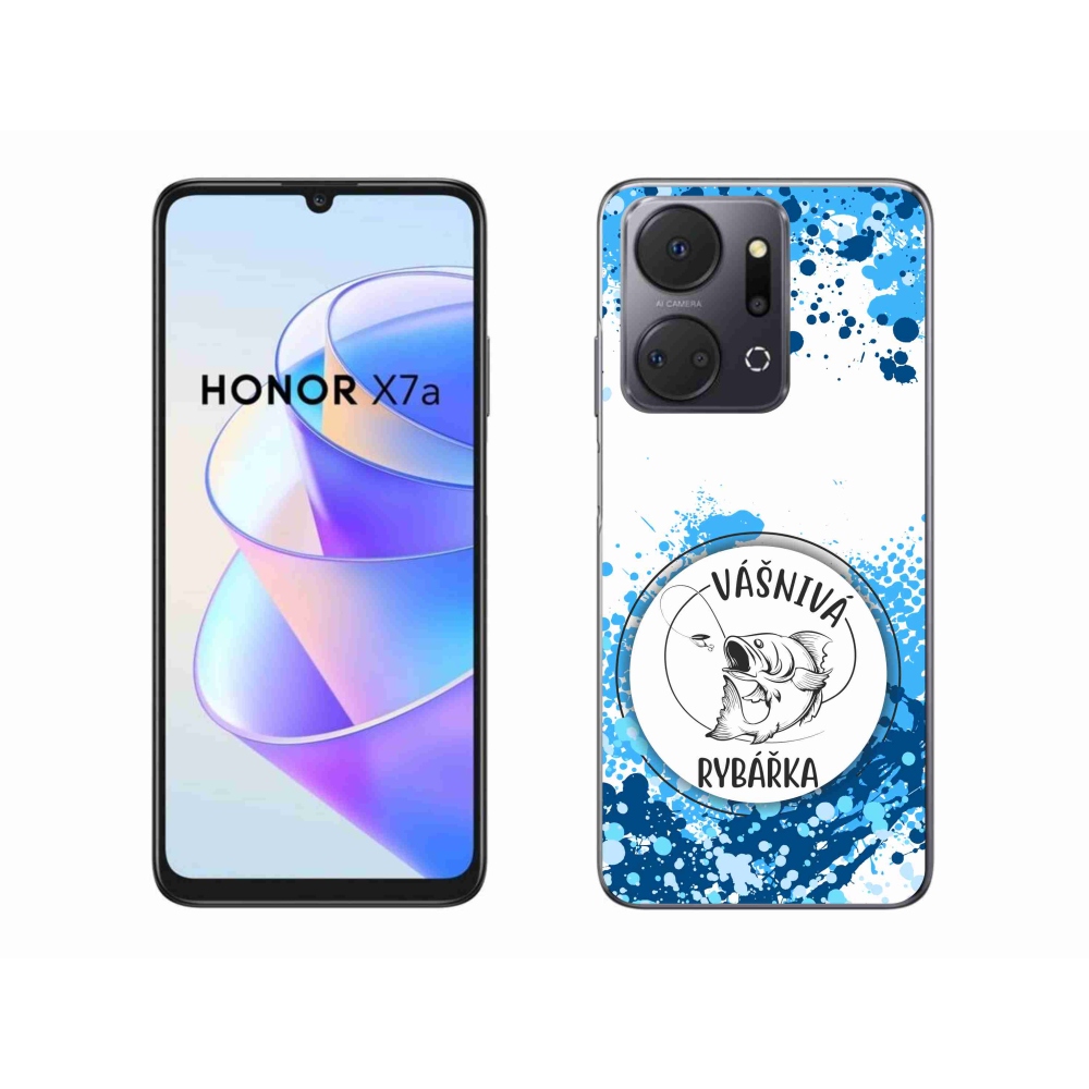 Gél borító mmCase a Honor X7a számára - szenvedélyes halász fehér háttérrel