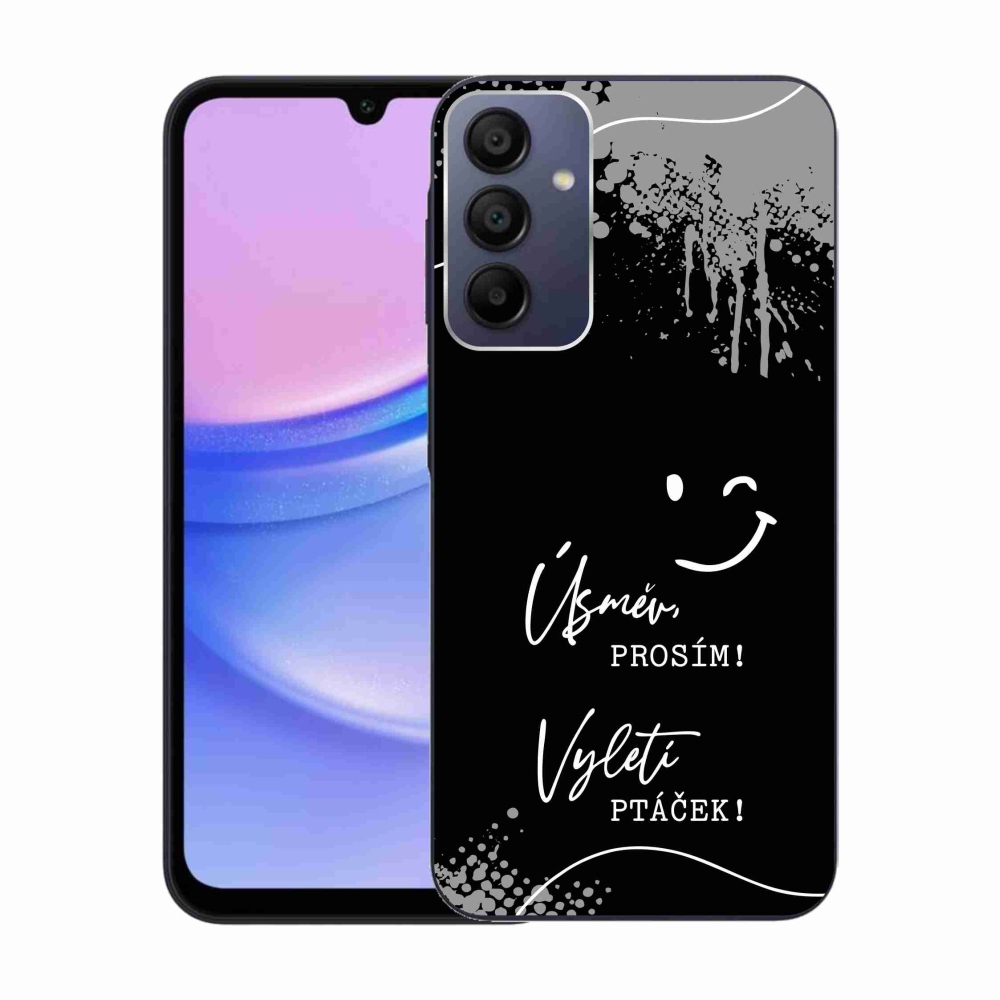 Gél borító mmCase Samsung Galaxy A15 4G/5G - vicces szöveg 4 fekete háttérrel