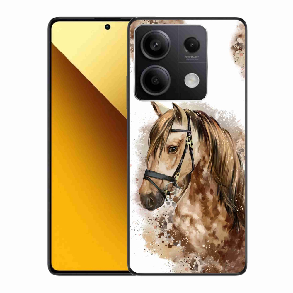 Gél borítás mmCase a Xiaomi Redmi Note 13 5G-hez - barna rajzfilm ló