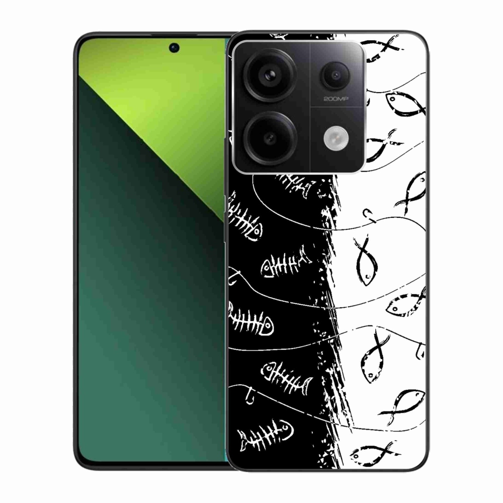 Gél borítás mmCase a Xiaomi Redmi Note 13 Pro 5G/Poco X6 5G számára - csontvázak és halak