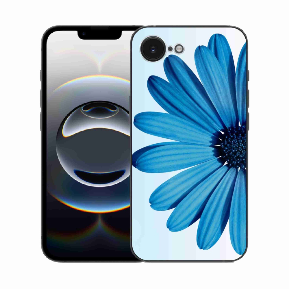 Zselés borítás mmCase iPhone 16e készülékhez - kék margaréta