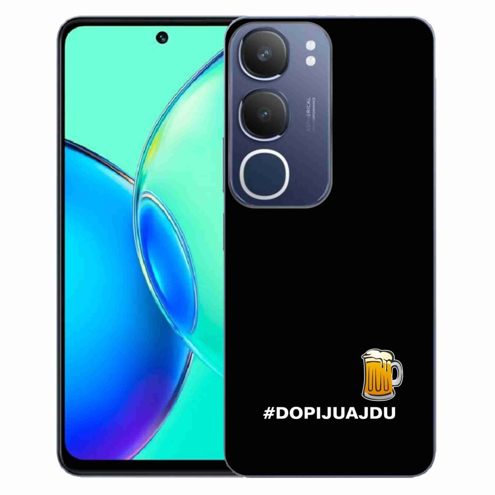 Gél borítás mmCase a Vivo Y19s készülékhez - sör motívum 1 fekete háttér