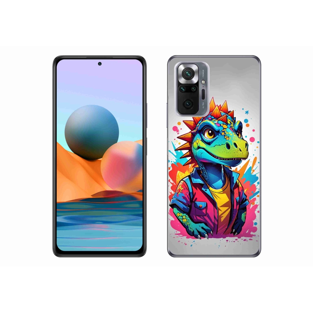 Gél borítás mmCase a Xiaomi Redmi Note 10 Pro készülékhez - színes dinoszaurusz