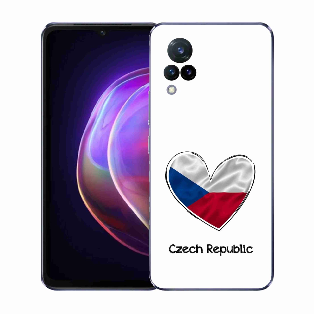 Gél borító mmCase a Vivo V21 4G/5G - szív zászló fehér háttérrel