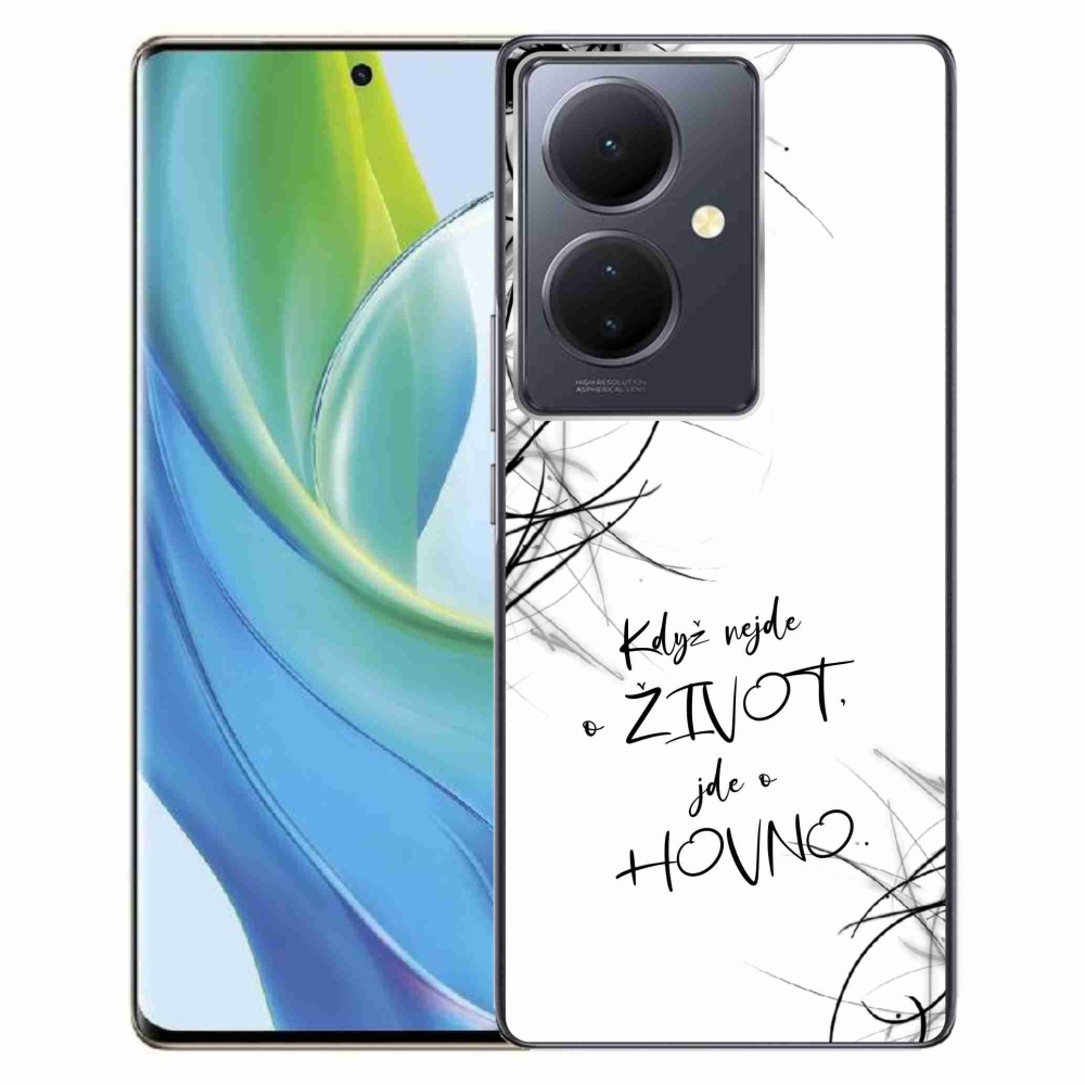 Gél borító mmCase a Vivo V29 Lite 5G-hez - vicces szöveg 16 fehér háttér