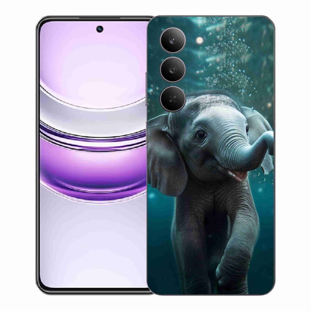 Zselés borítás mmCase a Realme 14x 5G készülékhez - víz alatti elefánt