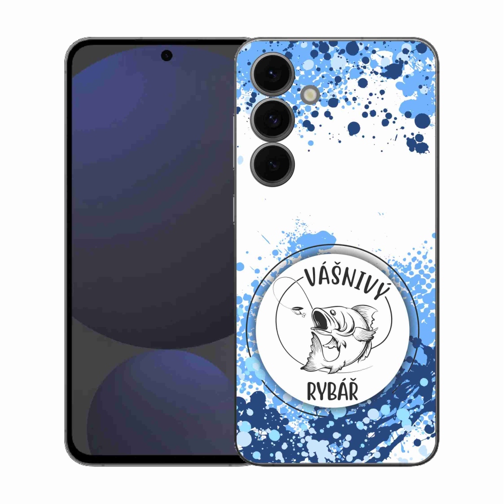 Gél borító mmCase Samsung Galaxy S25 FE - szenvedélyes halász fehér háttérrel