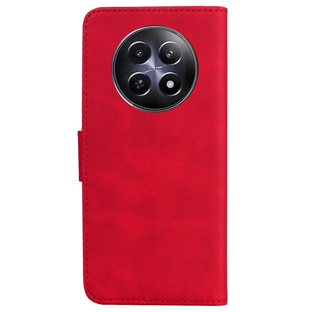 Szilárd könyvtáska a Realme 12 5G/12x 5G készülékhez - piros színű